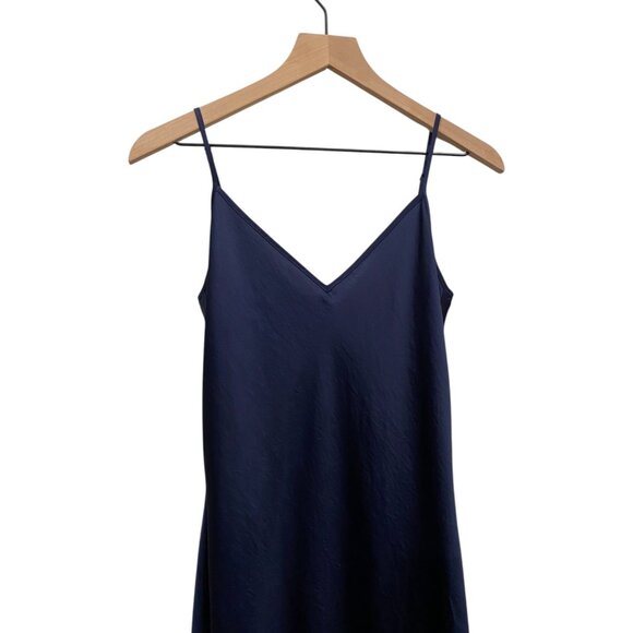NWOT Aritzia Wilfred Only Slip Satin Midi Dress in Dark Blue Size Small - Picture 5 of 10